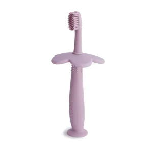 Escova De Dentes Infantil Com Ventosa Mushie Soft Lilac
